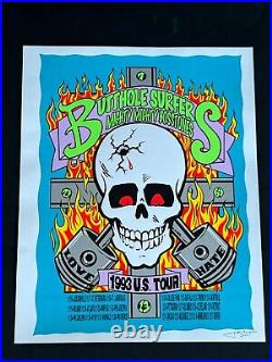 Butthole Surfers 1993 US Tour Frank Kozik Original Concert Poster signed