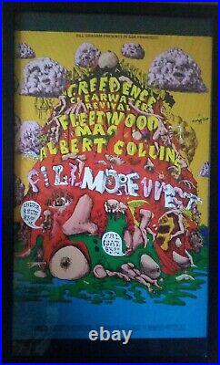 CCR Fleetwood Mac Albert Collins 1st Print Concert Poster 1969 Fillmore West
