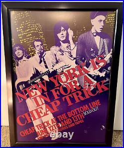 CHEAP TRICK Concert Poster BOTTOM LINE 1979 RARE FRAMED CHEAP TRICK Concert Poster BOTTOM LINE 1979 RARE FRAMED