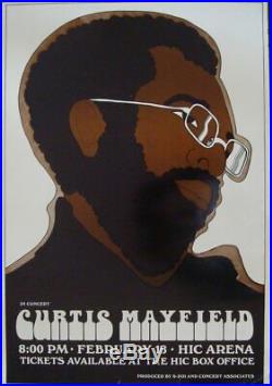 CURTIS MAYFIELD 1973 HAWAII Concert poster 14x20 VERY RARE
