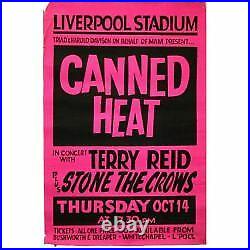 Canned Heat 1971 Liverpool Stadium Concert Poster (UK)