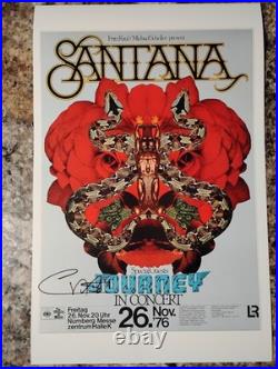 Carlos Santana Signed Concert Poster Vip Backstage Pass + After Party Pass+ Coa