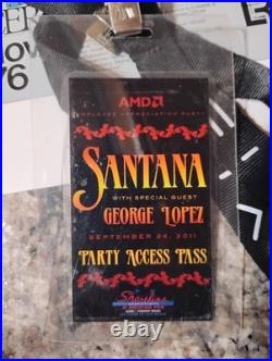 Carlos Santana Signed Concert Poster Vip Backstage Pass + After Party Pass+ Coa