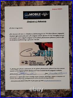 Carlos Santana Signed Concert Poster Vip Backstage Pass + After Party Pass+ Coa