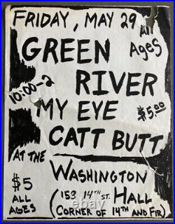 Cat Butt +Green River +My Eye Concert Vintage Grunge Flyer Poster Sea. 80s Rare