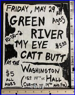 Cat Butt +Green River +My Eye Concert Vintage Grunge Flyer Poster Sea. 80s Rare
