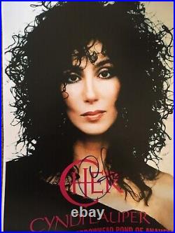 Cher Signed Concert Tour Poster RARE NICE AUTOGRAPH! No CD Vinyl