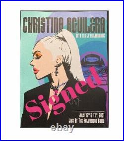 Christina Aguilera signed poster Hollywood Bowl Concert Pre order Sold Out Rare