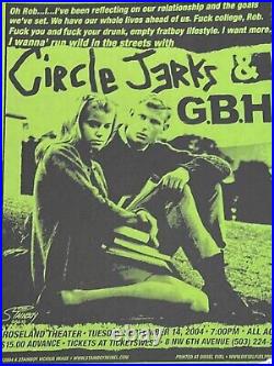 Circle Jerks GBH Quit College, Go On Tour 2004 Stainboy Original Concert Poster
