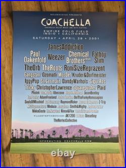 Coachella 2001 Original Concert Poster Jane's Addiction Weezer Chemical Brothers