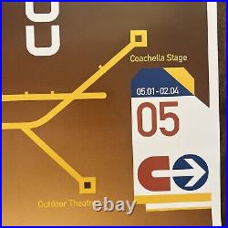 Coachella 2004 Official RARE Line Up Poster Authentic Festival Transit Theme Art