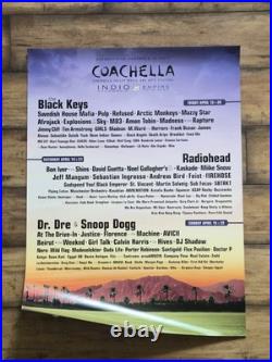 Coachella 2012 Original Concert Poster Dr Dre Snoop Dogg Radiohead Black Keys