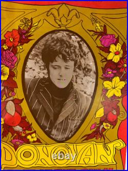 Concert Poster 14x 21 Donovan 1 night only 1967 Bill Graham Maclean design SF Concert Poster 14x 21 Donovan 1 night only 1967 Bill Graham Maclean design SF