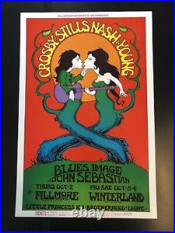 Crosby Stills Nash & Young 1969 Bill Graham Concert Poster BG-194