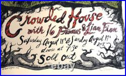 Crowded House Silkscreen Concert Poster by Diana Sudyka Signed & Numbered 2007