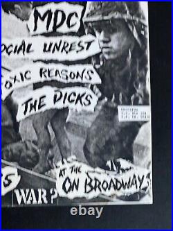 Crucifix MDC Social Unrest Toxic Reasons On Broadway Original Concert Poster