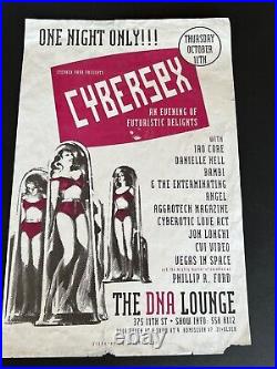 Cybersex Futuristic Delights DNA Lounge San Francisco Original Concert Poster