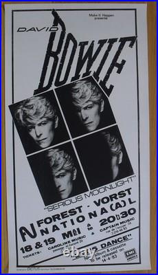 DAVID BOWIE original silkscreen concert poster'83 BELGIUM