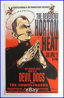 DEREK HESS screen print concert poster THE REVEREND HORTON HEAT (1994)