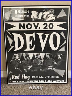 DEVO CONCERT POSTER THE RITZ NYC-VINTAGE ORIGINAL Framed