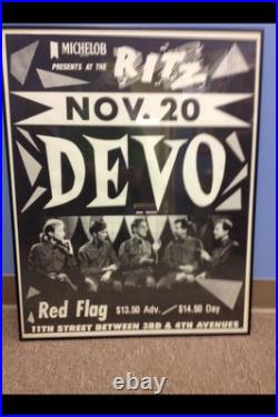 DEVO CONCERT POSTER THE RITZ NYC-VINTAGE ORIGINAL Framed