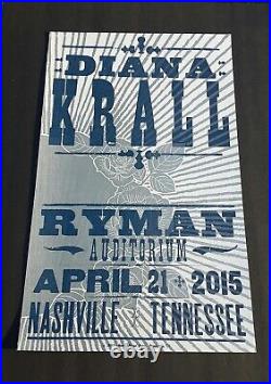 DIANA KRALL Ryman Auditorium Hatch Show Print Nashville 2015 Concert Poster