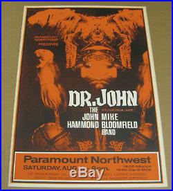 DR. JOHN Mike Bloomfield Original 1973 Cardboard Boxing Style Concert Poster