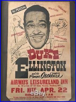 DUKE ELLINGTON Original Concert Poster SIGNED BY BAND