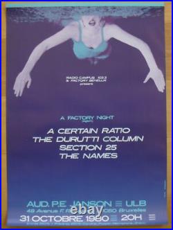 DURUTTI COLUMN A CERTAIN RATIO original concert poster'80 factory night