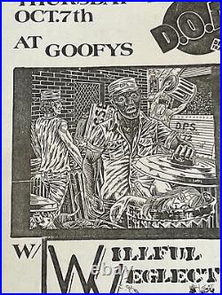 D. O. A. Willful Neglect Ground Zero at Goofy's Original Concert Poster