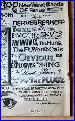 Dallas Texas 1979 Dj's Punk Rock Festival History Concert Poster New Wave Now