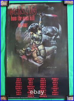 Danzig Vintage Poster 90's 1992 How The Gods Kill Tour Concert Glenn Misfits
