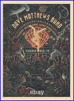 Dave Matthews Band Poster virginia beach 2021 concert 8/28 luke martin art