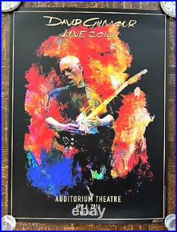 David Gilmour 2016 Tour Numbered Lithograph Poster Chicago Auditorium Concert