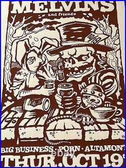 Degenerate Easter Bunny Drinking Beer in Park Melvins Original Concert Poster