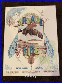 EARLY Arcade Fire concert poster 2005 Seattle, WA S&N 282/375 Paramount Theater