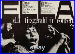ELLA FITZGERALD 1967 German A1 concert poster Vintage GUNTHER KIESER Art