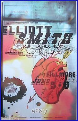 ELLIOTT SMITH- Original 2000 Concert Poster by Laurence & Nistler, Fillmore F404