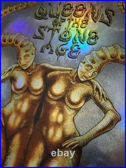 EMEK Queens Of The Stone Age Gold Foil Concert Poster LA 2013 xx/15