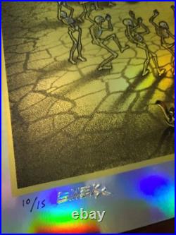 EMEK Queens Of The Stone Age Gold Foil Concert Poster LA 2013 xx/15