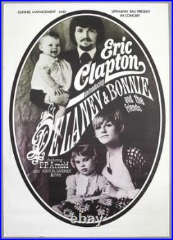 ERIC CLAPTON Delaney & Bonnie vintage original 1969 concert poster KIESER