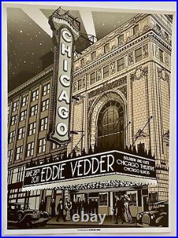 Eddie Vedder Chicago Poster 2011 munk one art solo concert tour chi theatre