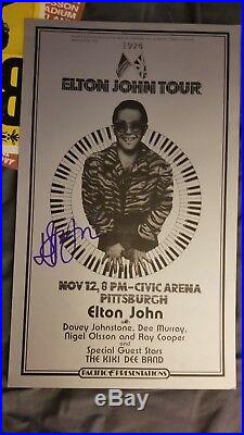 Elton John Original 1974 Autographed Concert Poster First Printing