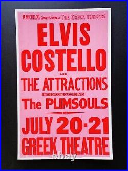 Elvis Costello & The Attractions Original Vintage Concert Promotion Poster
