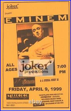 Eminem Concert Poster Metropol Pittsburgh, PA 1999