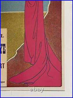 European Vintage Poster print Henri Meunière Concerts Ysaye Rare Red Dress