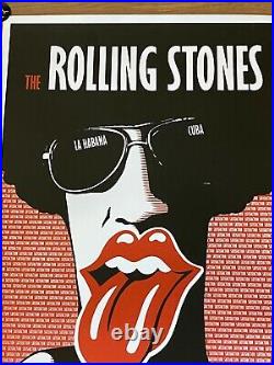 Exceptional Rolling Stones Concert Poster from Havana Officially Stamped