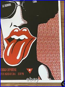 Exceptional Rolling Stones Concert Poster from Havana Officially Stamped