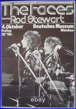 FACES ROD STEWART 1974 German A1 concert poster RARE