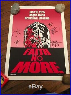FAITH NO MORE FULLY AUTOGRAPHED CONCERT POSTER 2015 Doctor Sewage